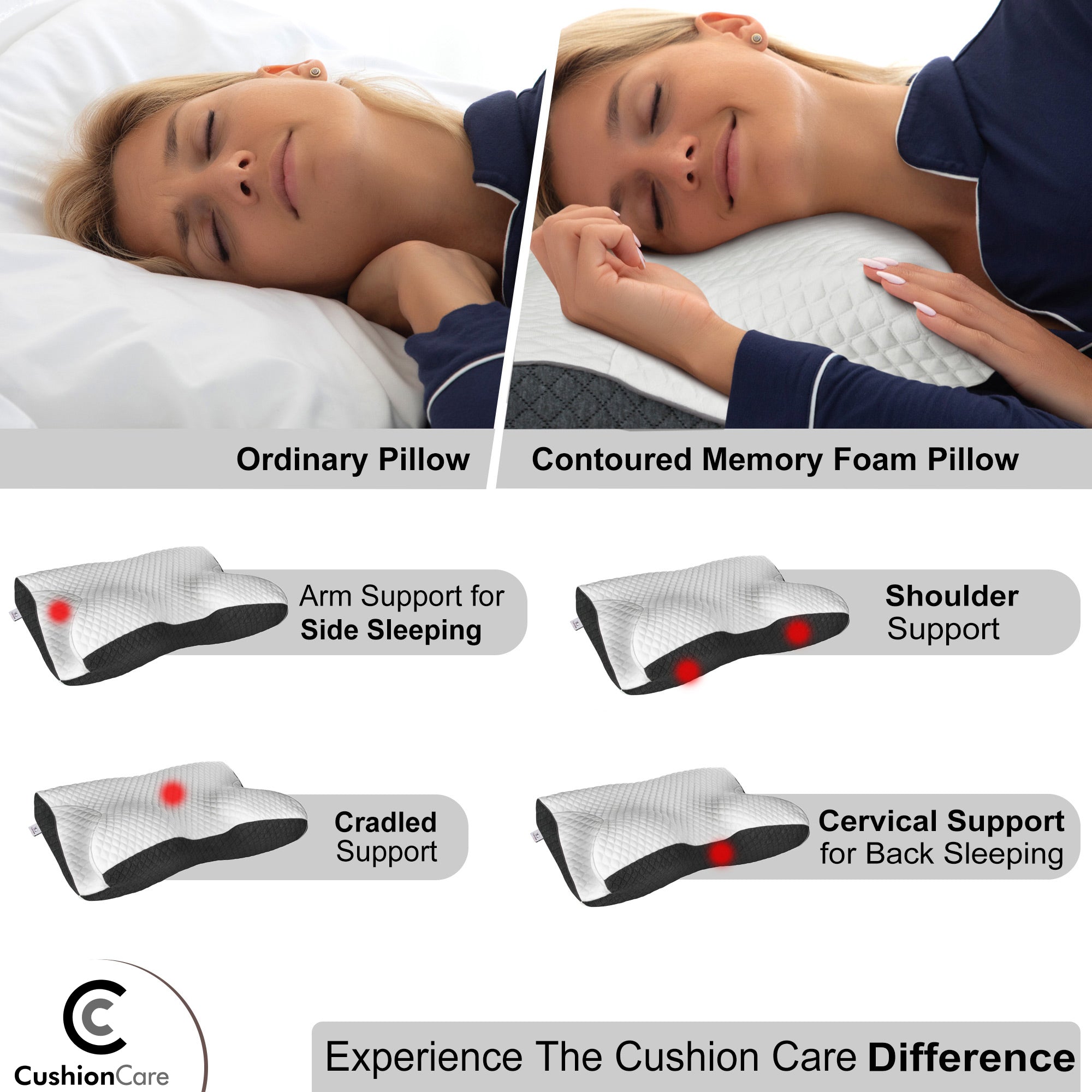 Cervical contour bamboo neck pillow sale