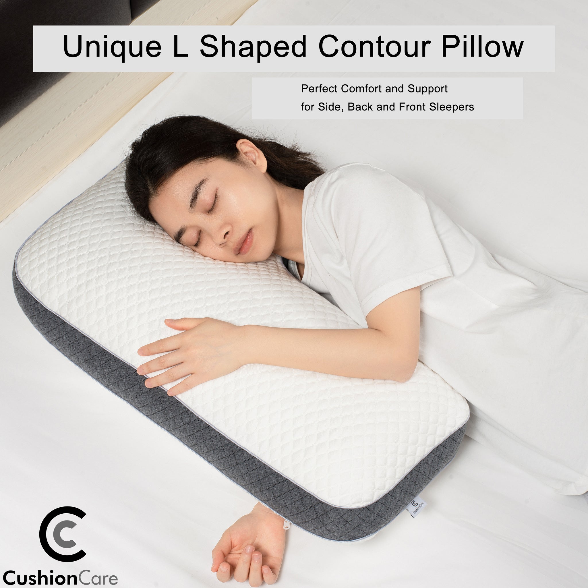 L Shaped Side Sleeper Pillow for Pain Relief Sleeping CushionCare