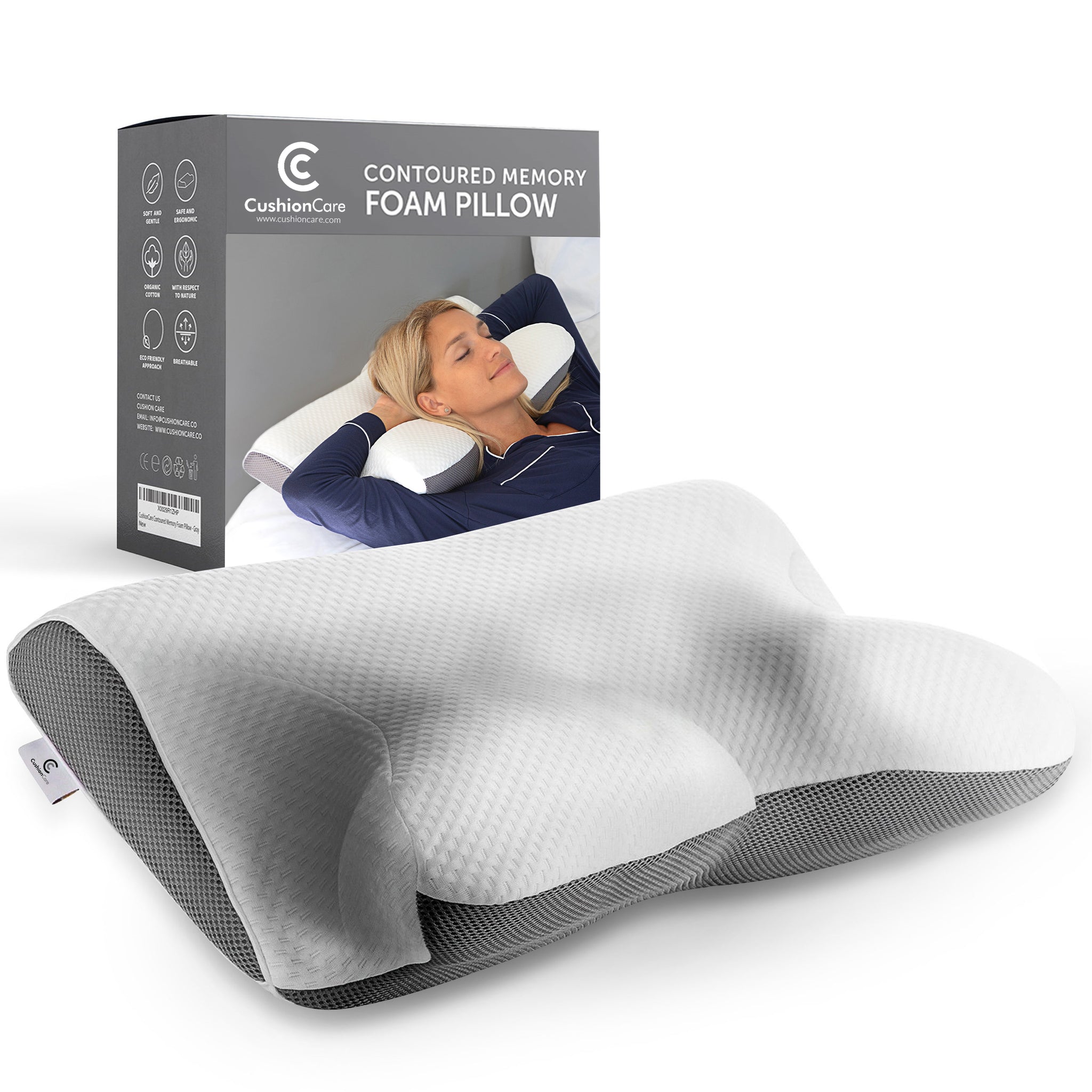 Original Contoured Cervical Memory Foam Pillow CushionCare